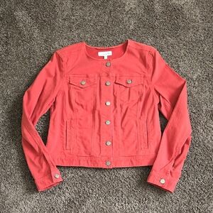 Ann Taylor Loft Red Denim Jacket M